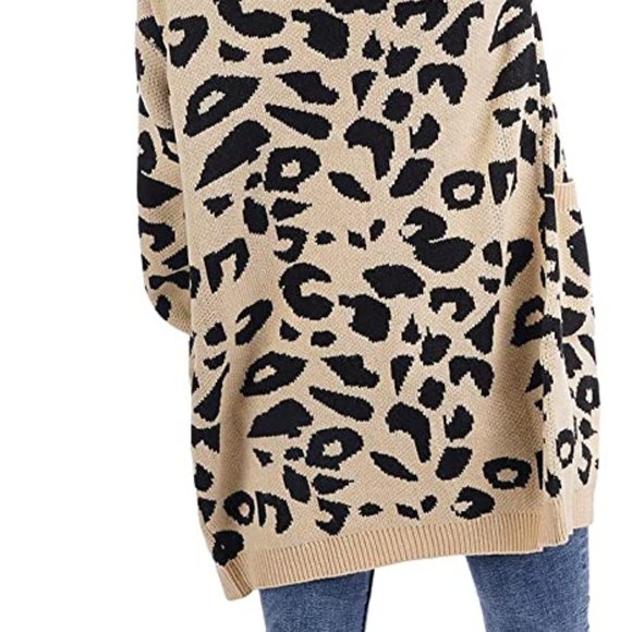SOLD Atirmira Cardigan Sweater Women's Button Up Leopard Print Thigh Length M - Picture 8 of 8